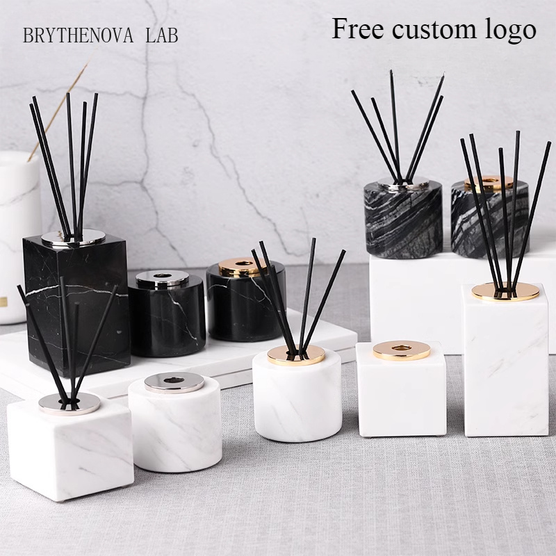 Home Fragrance Luxury - 大理石アロマセラピーボトル 火を使わないフレグランスボトル ライトラグジュアリー リビング 浴室ルームフレグランスディフューザー ホームデコレーション