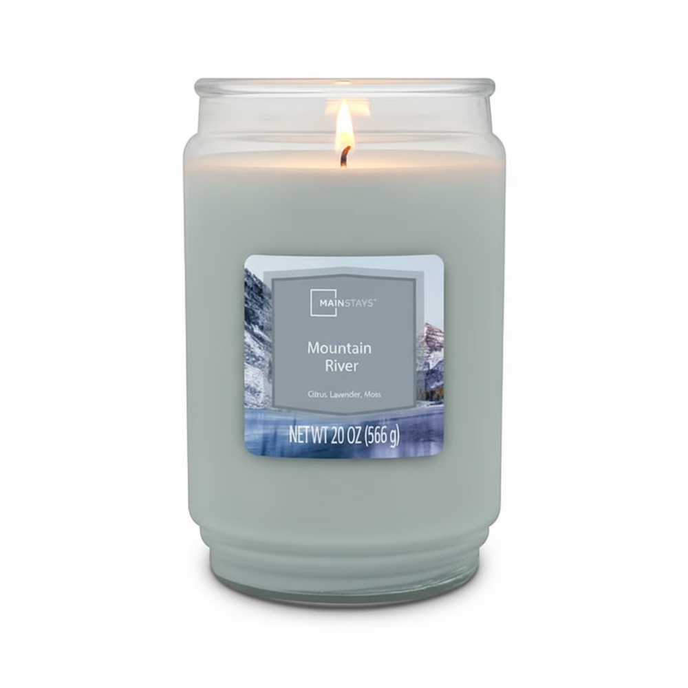 Home Fragrance Jar - 新しい大型マウンテンリバーの香りのキャンドル、ガラス瓶入り、シングルウィック、長時間燃焼、ホームフレグランス、20オンス、アロマセラピー、装飾、ギフト