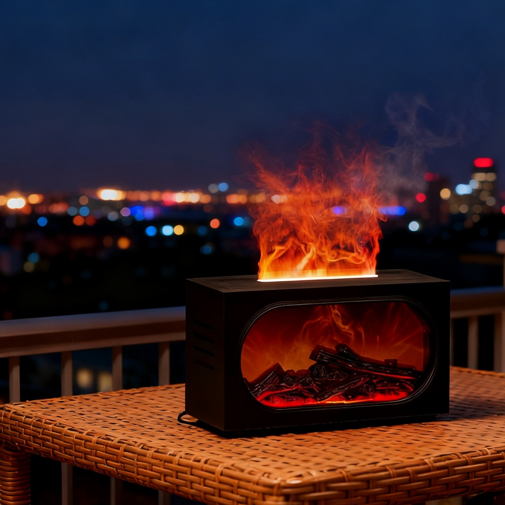 Home Fragrance Diffuser - 3Dシミュレーション暖炉型アロマディフューザー 家庭用自動芳香ディフューザー デスクトップ小型加湿器 ヴィンテージ暖炉 静音