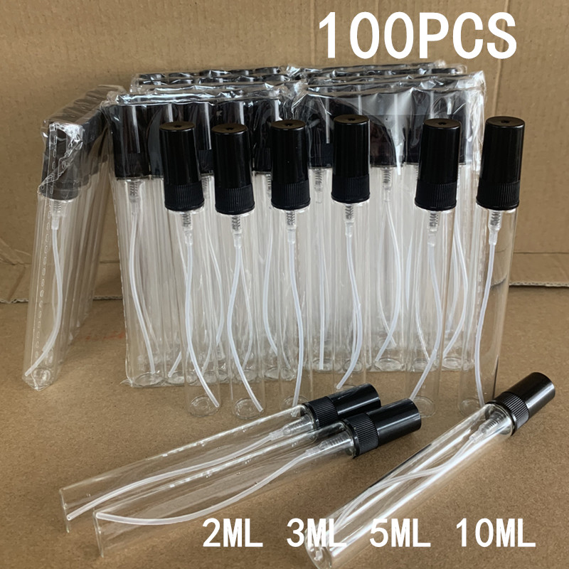 Fragrance Oil Set - 5/100 個セット高品質ガラス香水瓶ミニ 2ML-10ML ポータブルトラベルスプレーバイアルサンプルサブボトルフレグランスオイル用