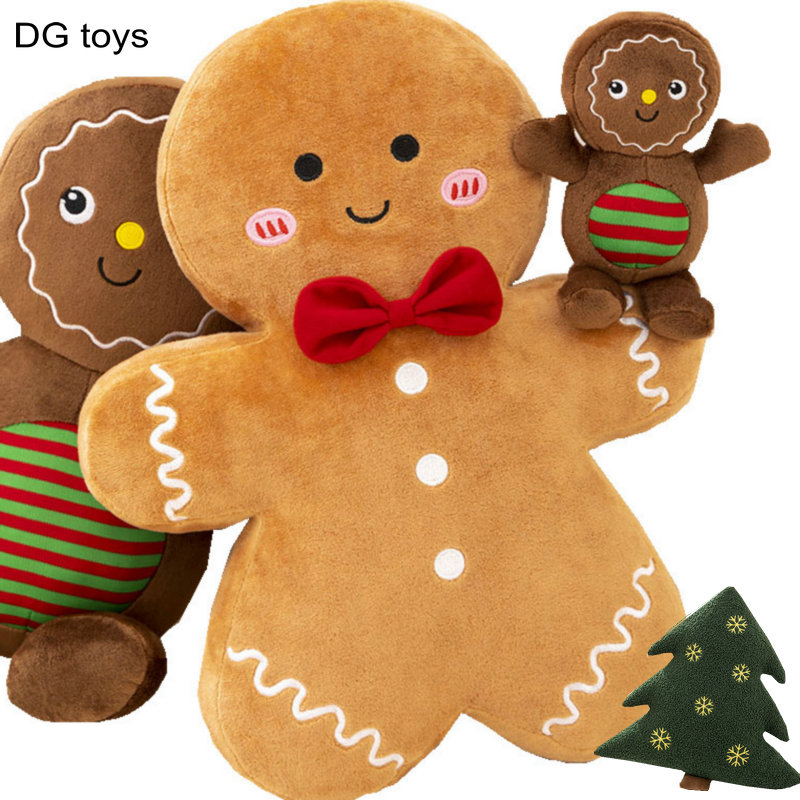 Home Fragrance Gingerbread - 愛らしいジンジャーブレッドぬいぐるみぬいぐるみキャラメルチョコレートジンジャーブレッドマンクッションクリスマスツリーハウス弓リング装飾クリスマス鹿