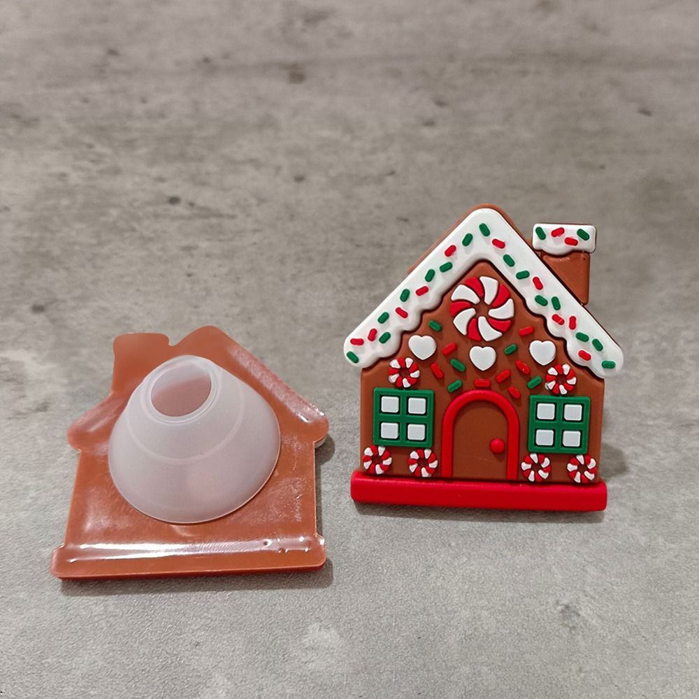 Home Fragrance Gingerbread - 1/2 個ジンジャーブレッドハウス形状クリスマスボタンカバー再利用可能簡単にインストールクリスマスノブカバークローゼットドレッサー取手