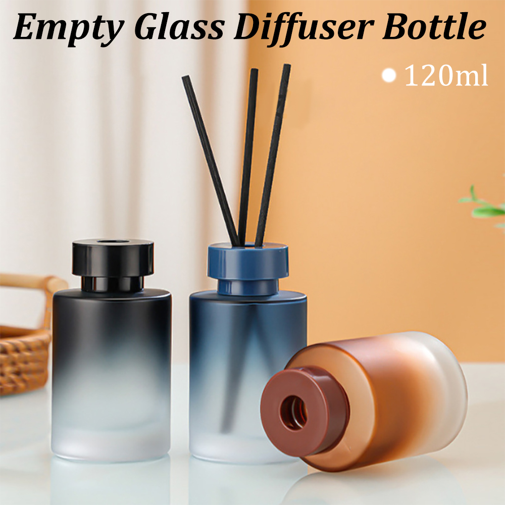 Home Fragrance Jar - 120ml空ガラスディフューザーボトル詰め替え式フレグランスアクセサリーアロマセラピー交換用ディフューザージャーDIYホームバスルーム用