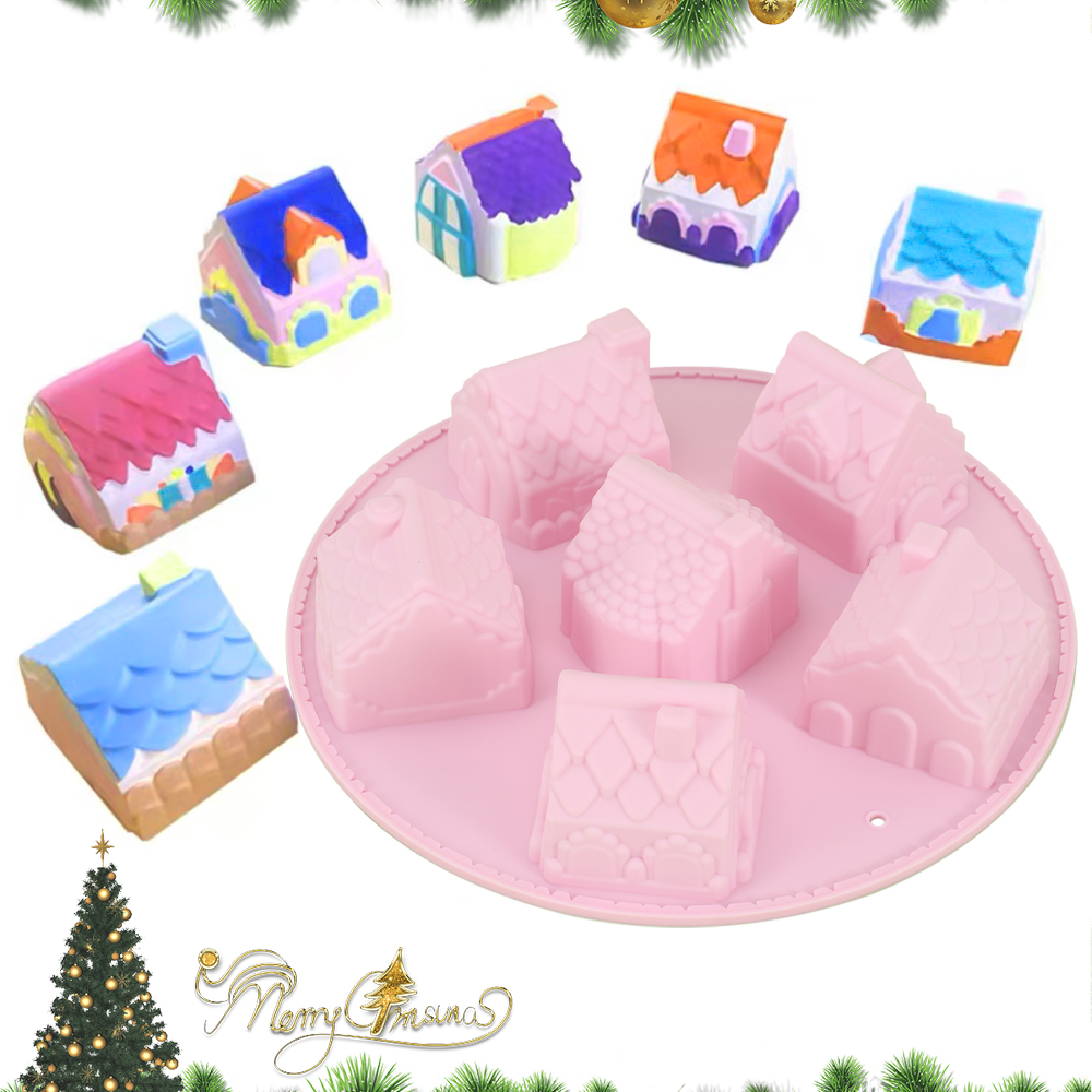 ジンジャーブレッドハウスシリコンケーキモールド、6キャビティ - Home Fragrance Gingerbread のレビューと価格
